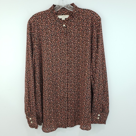 LOFT Tops - LOFT Hidden Button Down Floral Long Sleeve Blouse